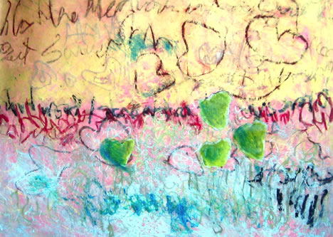 abstract painting with hearts